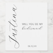 Bridesmaid-Vorschlag wird mein Weinetikett sein (Einzelnes Label)