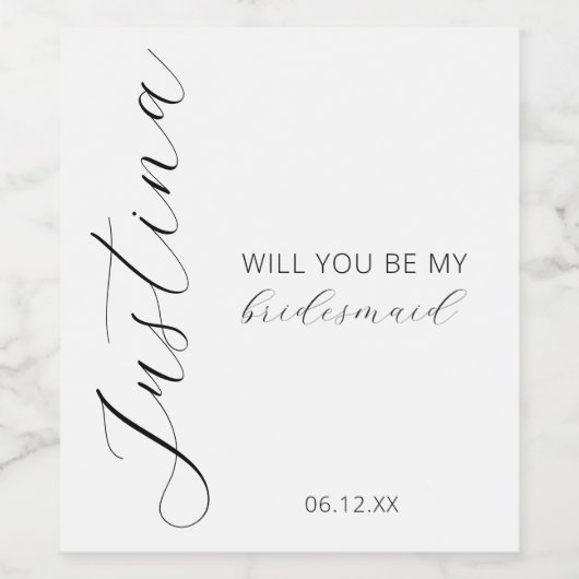 Bridesmaid-Vorschlag wird mein Weinetikett sein (Einzelnes Label)