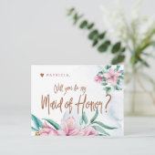 Bridesmaid-Vorschlag wird meine Trauzeugin sein Postkarte (Stehend Vorderseite)