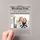 Bridesmaid Vorschlag Zeitung Abdeckung 1 Foto Acryleinladungen (Insitu (Handheld))