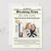 Bridesmaid Vorschlag Zeitung Abdeckung 1 Foto Einladung (Vorderseite)