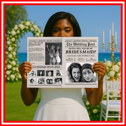Bridesmaid Vorschlag Zeitung Einmalige Trauzeugin Karte