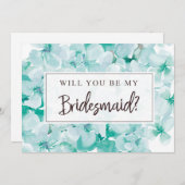 Bridesmaid-Vorschlagskarte | Aquamarin Einladung (Vorne/Hinten)