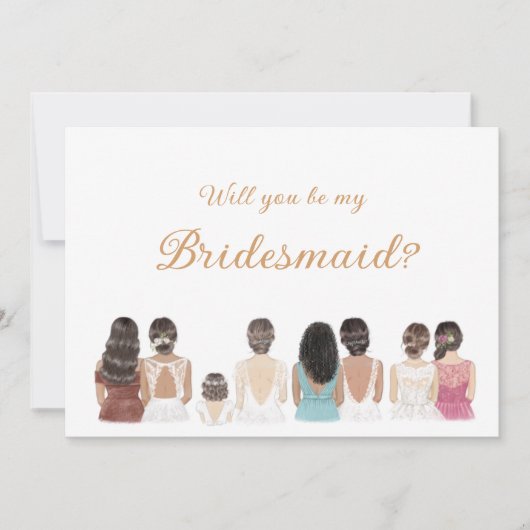 Bridesmaid-Vorschlagskarte Einladung (Vorderseite)