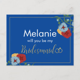 Bridesmaid - Vorschlagskarte für mexikanische Blum Feiertagspostkarte