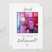 Bridesmaid-Vorschlagskarte mit Foto Einladung (Vorne/Hinten)