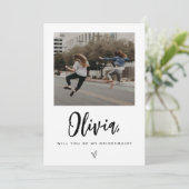 Bridesmaid-Vorschlagskarte mit Foto Einladung (Stehend Vorderseite)