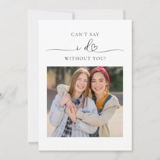 Bridesmaid Vorschlagskarte Moderne Minimalistische Mitteilungskarte