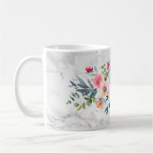 Bridesmaid Wasserfarbe Frühlingsblumen Marmor Kaffeetasse (Links)