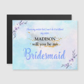 Bridesmaid Watercolor Pastel Magnetkarte (Vorne/Hinten)