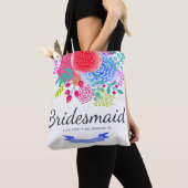 Bridesmaid Watercolor Script Floral Toag Tasche (Von Nahem)
