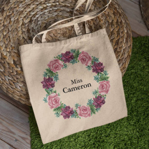 Bridesmaid Watercolor Succules floral Tragetasche