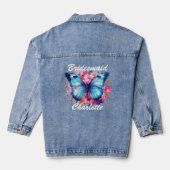 Bridesmaid Wedding Butterfly Personalisiert Jeansjacke (Rückseite)