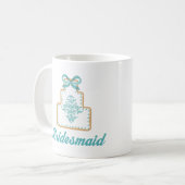 Bridesmaid Wedding Cake Cookie Bridal Gift Kaffeetasse (Vorderseite Links)