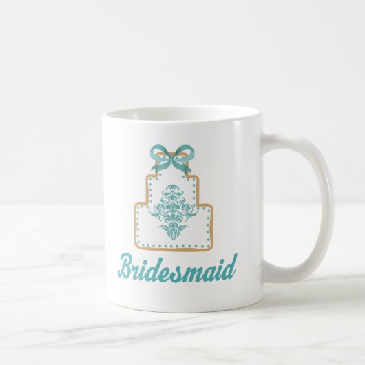 Bridesmaid Wedding Cake Cookie Bridal Gift Kaffeetasse (Rechts)