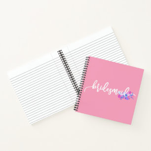 Bridesmaid Wedding Calligraphy Gäestbook Notizblock
