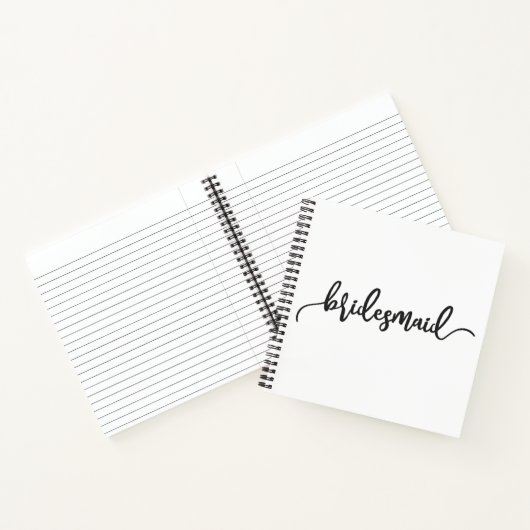 Bridesmaid Wedding Calligraphy Gäestbook Notizblock (Innenseite)