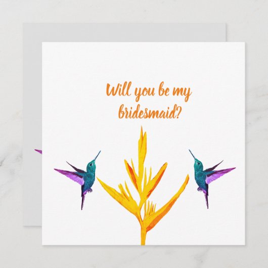 Bridesmaid Wedding Card Einladung (Vorne/Hinten)