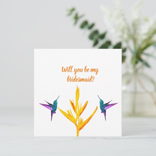 Bridesmaid Wedding Card Einladung (Stehend Vorderseite)