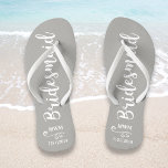 Bridesmaid Wedding Favor Name or Monogram Grey Badesandalen<br><div class="desc">Surprise your bridesmaids with this stylish custom name or monogram thank you/wedding favor gift. **The Background color can be changed to match your wedding colors** Just click on customize it and then the small eye dropper. Add your Bridesmaid's name or monogram to make this a special gift just for her....</div>