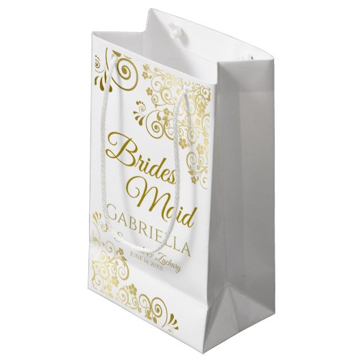 Bridesmaid Wedding Geschenktasche Kleine Kleine Geschenktüte (Vorderseite Schrägansicht)