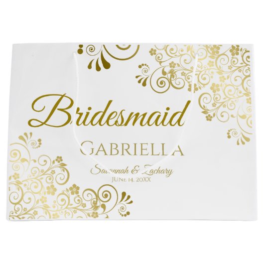 Bridesmaid Wedding Gift Bag - Große Große Geschenktüte (Vorderseite)