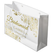 Bridesmaid Wedding Gift Bag - Große Große Geschenktüte (Vorderseite Schrägansicht)
