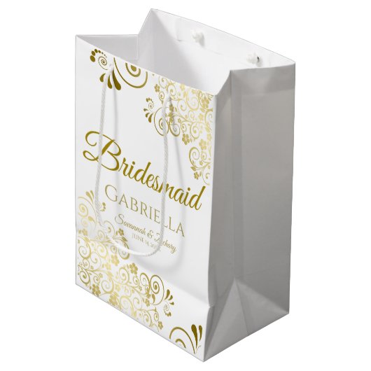 Bridesmaid Wedding Gift Bag - Mittel Mittlere Geschenktüte (Vorderseite Schrägansicht)