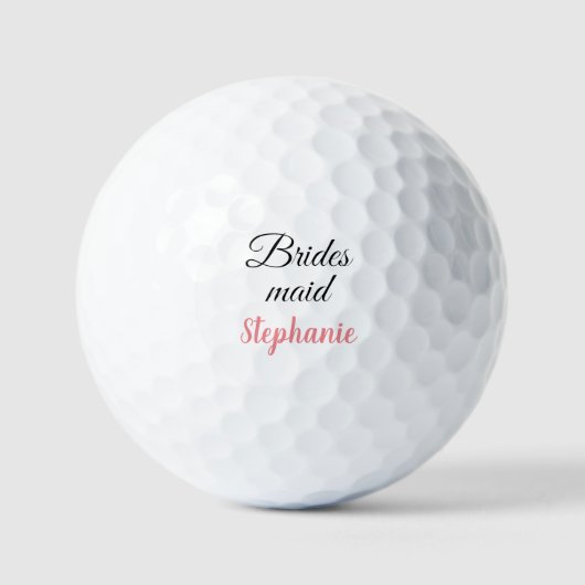 Bridesmaid Wedding Gift Individuelle Name Gastgesc Golfball (Vorderseite)