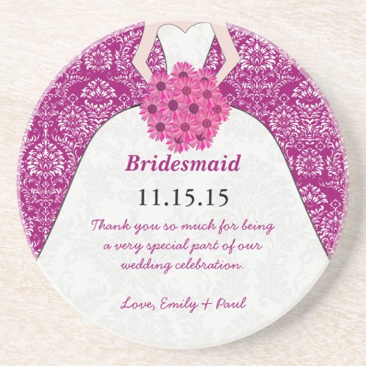 Bridesmaid Wedding Gown Untersetzer (Vorne)