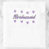 Bridesmaid Wedding Hearts Rechteckiger Aufkleber (Tasche)