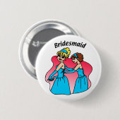 Bridesmaid Wedding ID Button (Vorne & Hinten)