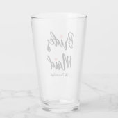 Bridesmaid Wedding Monogram Glas (Rückseite)