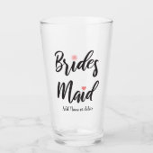 Bridesmaid Wedding Monogram Glas (Vorderseite)