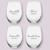 Bridesmaid Wedding Party Moderne Weinglas Ohne Stiel