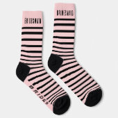Bridesmaid Wedding Party Rosa und schwarze Socken (Rechts)