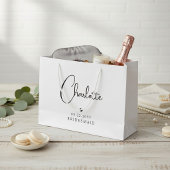 Bridesmaid Wedding Simple Modern Script Name Große Geschenktüte