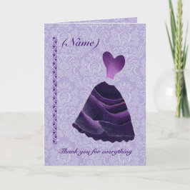 BRIDESMAID Wedding Vielen Dank - LILA Gown S341 Dankeskarte