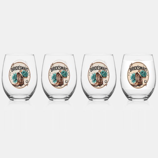 Bridesmaid Weinglas Ohne Stiel (Vorderseite)