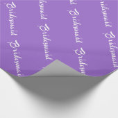 Bridesmaid White auf Lila Geschenkpapier (Ecke)