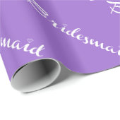 Bridesmaid White auf Lila Geschenkpapier (Rolleneckpunkt)