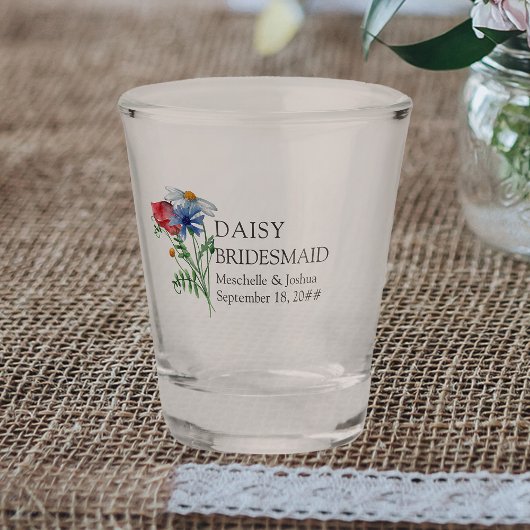 Bridesmaid Wildblume Bouquet Floral Wedding Sh Schnapsglas