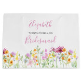 Bridesmaid-Wildblume danke Ihnen große Geschenktas Geschenktüte (Vorderseite)