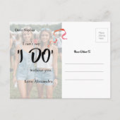 Bridesmaid wird mein modernes rustikales Festival  Einladungspostkarte (Rückseite)