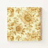 Bridesmaid Yellow Sunflower Floral Square Notebook Notizblock (Rückseite)