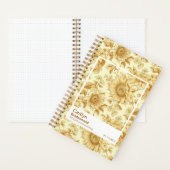 Bridesmaid Yellow Sunflowers Floral Pattern Notizblock (Innen)