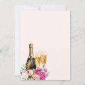 Bridesmaid's Brunch mit dem Bride Pink Champagne Einladung (Rückseite)