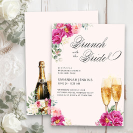 Bridesmaid's Brunch mit dem Bride Pink Champagne Einladung