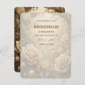 Bridesmaids der lieblichen Rose Einladung (Vorne/Hinten)