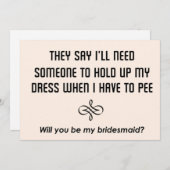 Bridesmaids Einladung Werden Sie meine Brautjungfr (Vorne/Hinten)